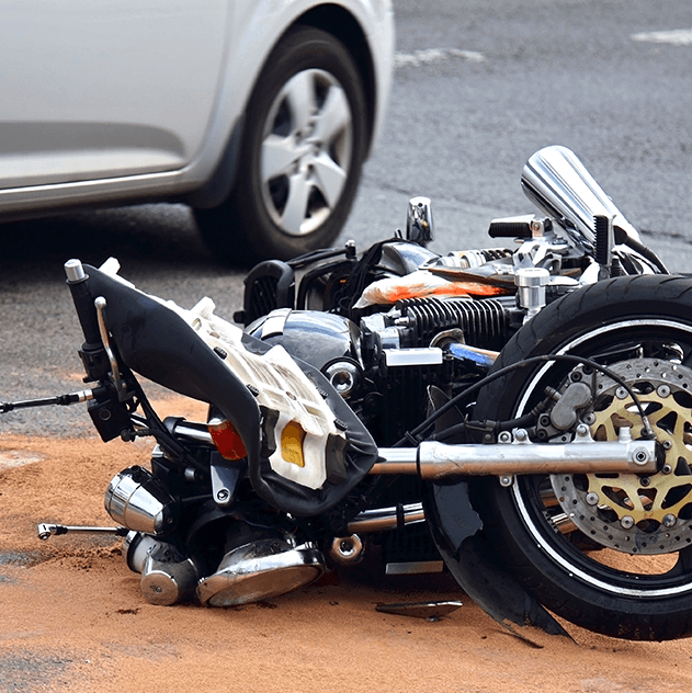 Motorcycle Accident Photograph of gavel and stethoscope